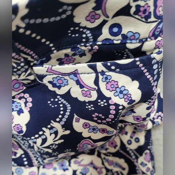 Talbots Perfect Crop Colorful Purple Floral Cropped Pants Size 10P - Picture 5 of 12